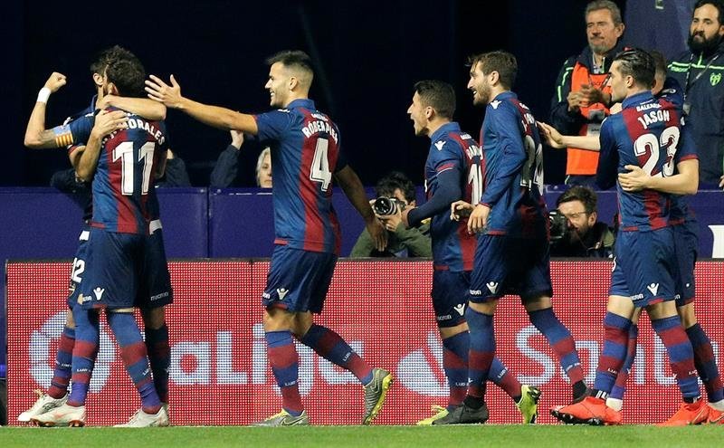 Los jugadores del Levante no ganaban desde su visita a Vigo.