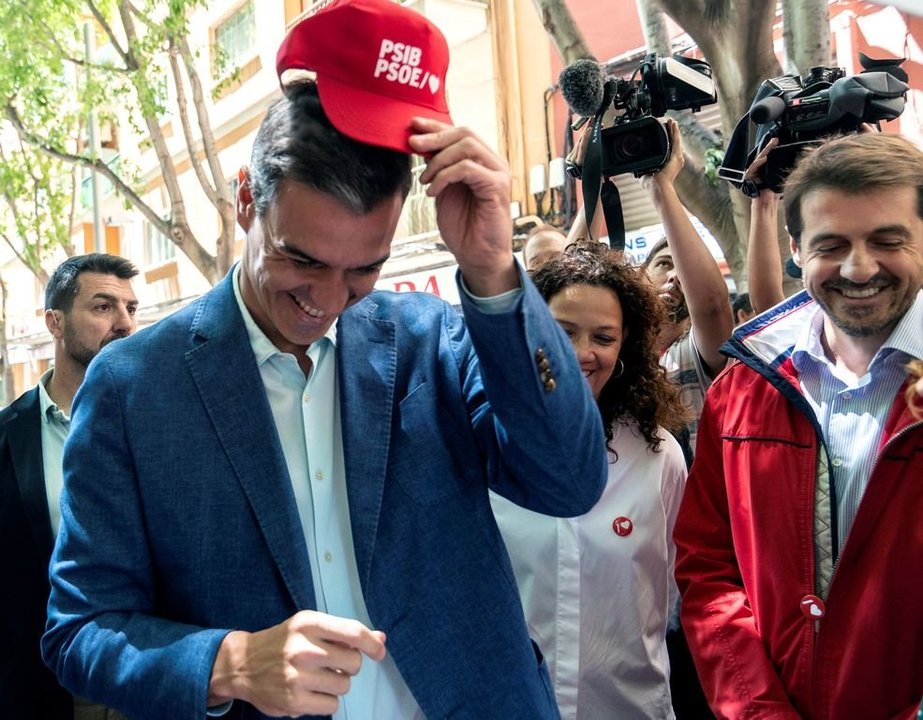 Pedro Sánchez, ayer en un acto de campaña en Baleares.