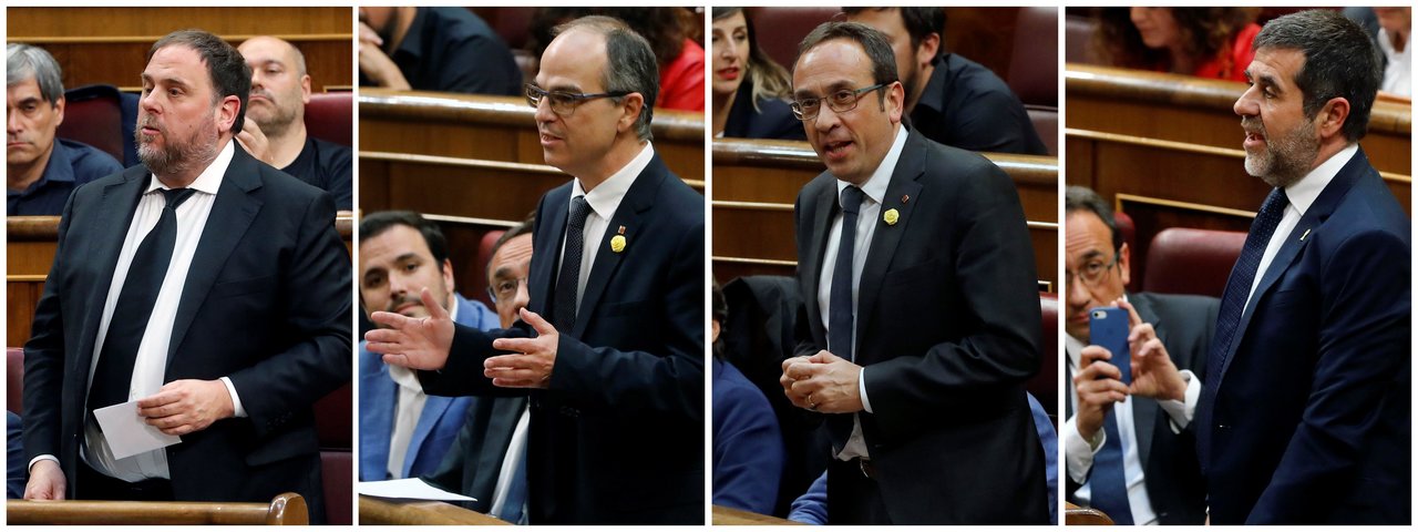 Oriol Junqueras, Josep Rull, Jordi Turull y Jordi Sànchez (de izda a dcha).
