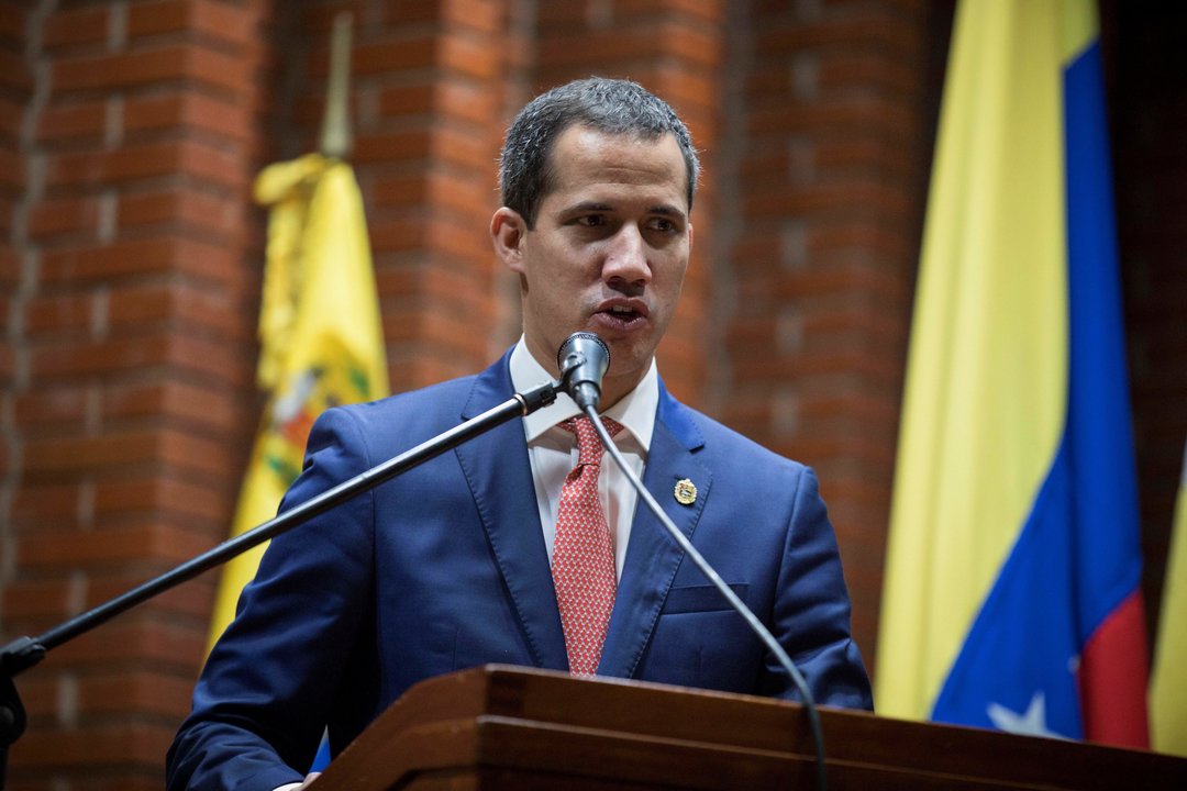 Juan Guaidó, reconocido por más de 50 países como presidente interino, durante un foro sobre Venezuela.