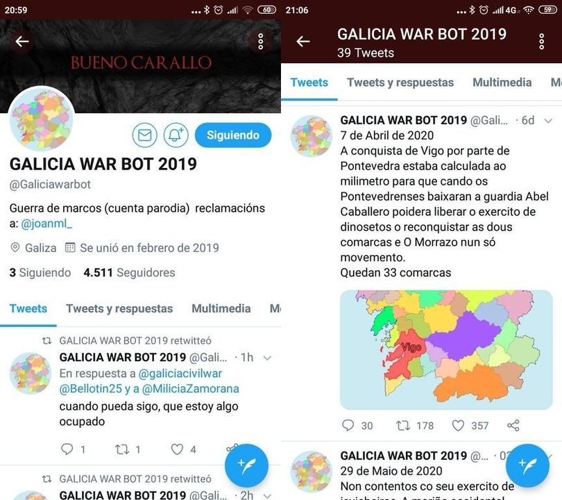 El Galicia War Bot 2019 propone una guerra entre las comarcas gallegas basada en movimentos aleatorios
