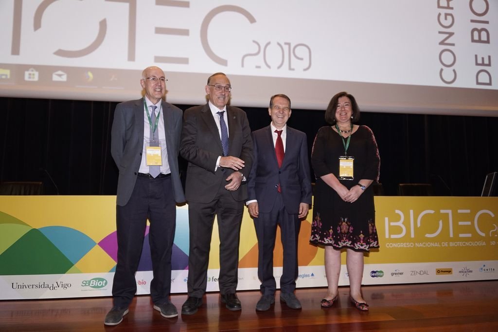 Un momento de la inauguración del congreso Biotec, a la que asistió el alcalde y el rector de la Uvigo.