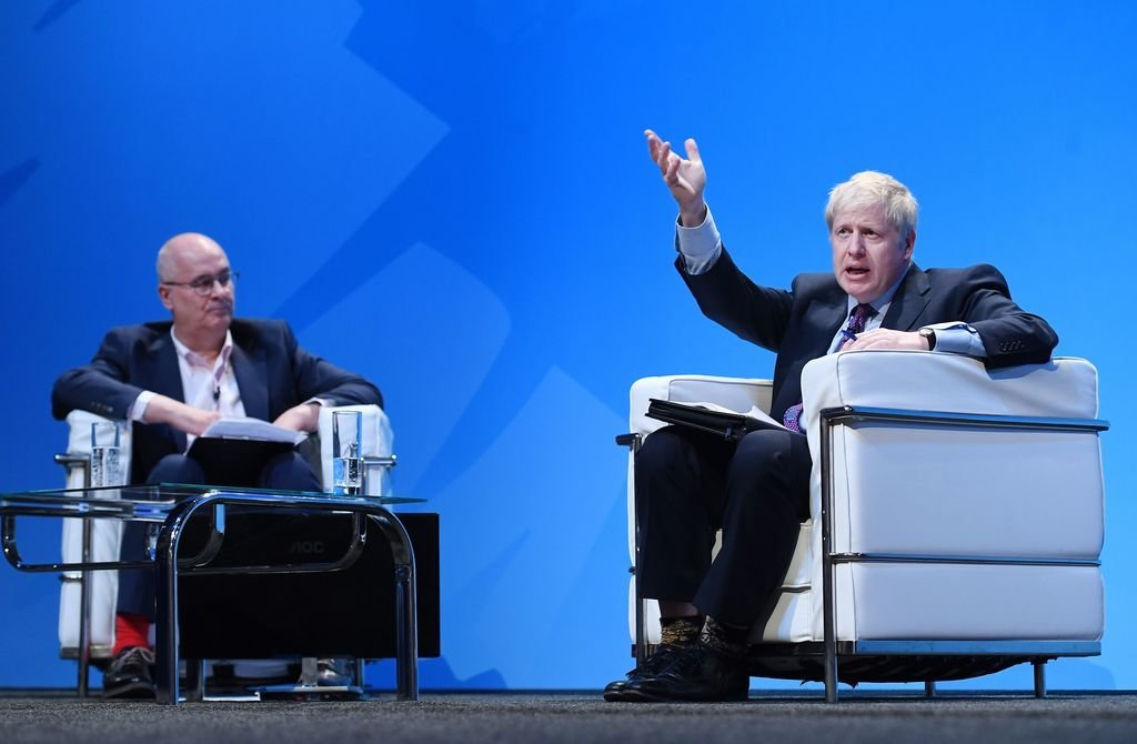 El aspirante a primer ministro británico, Boris Johnson, durante un acto del partido conservador.