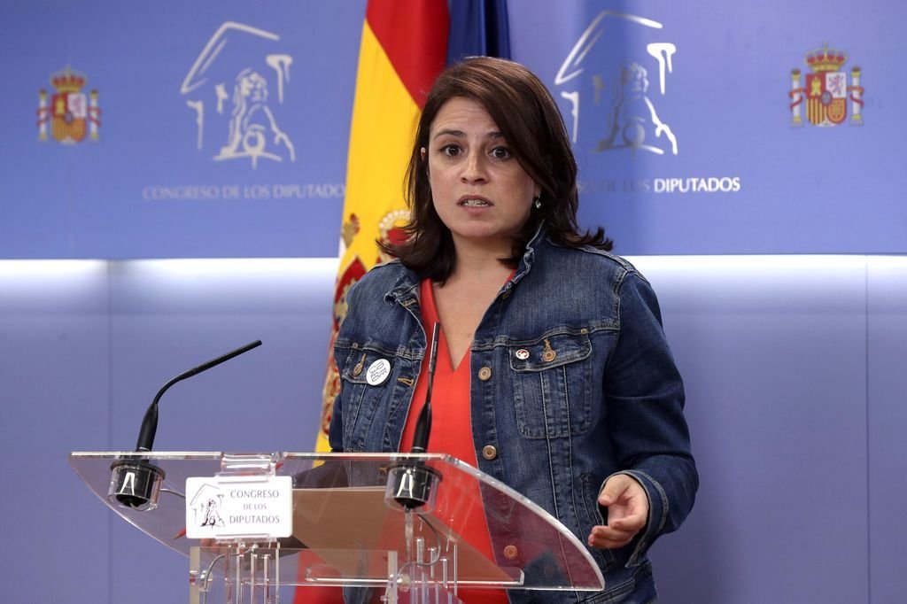 Adriana Lastra, vicesecretaria del PSOE, en una comparecencia pública.