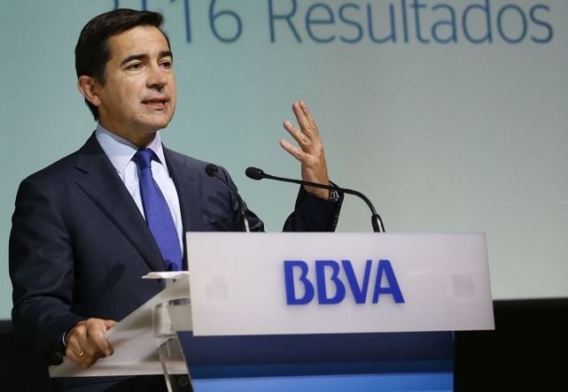 Carlos Torres Vila, presidente del BBVA, en la presentación de resultados de 2016.