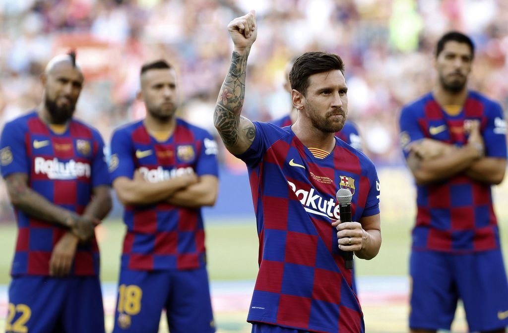 Messi, durante la presentación del equipo el pasado domingo.