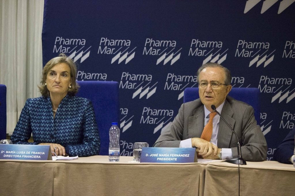 El vigués José María Fernández, presidente de Pharmamar, en la junta celebrada en junio en Vigo.