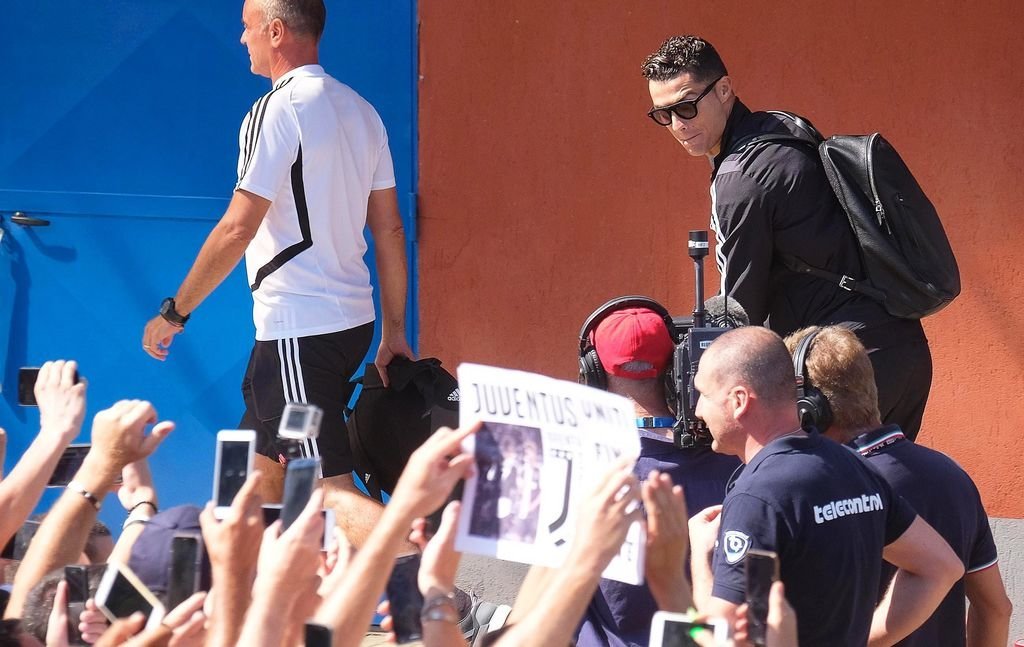 Crsitiano Ronaldo, a su llegada a un partido con la Juventus.