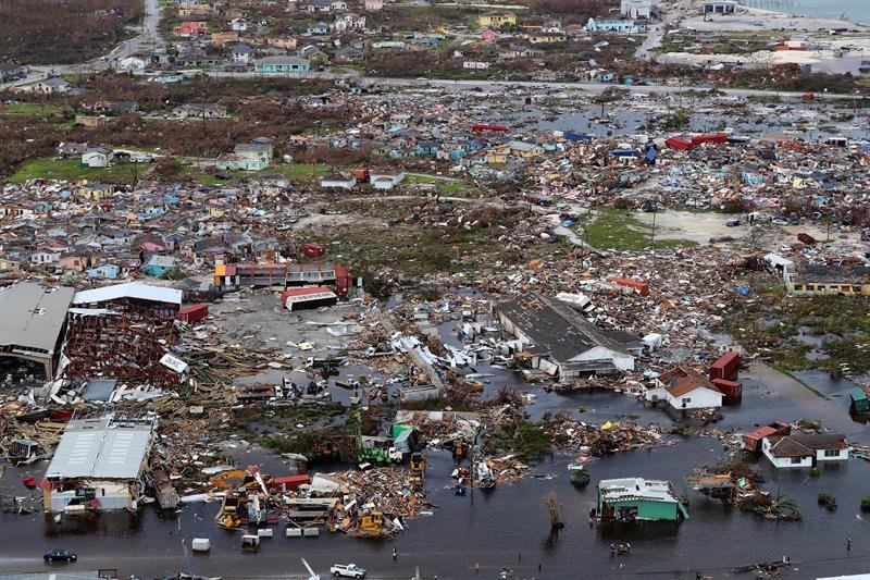 Una imagen de los daños causados ​​por el huracán Dorian en la isla Gran Ábaco, Bahamas