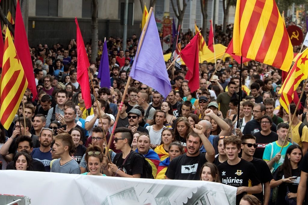 Asistentes de la manifestación celebrada en Barcelona.
