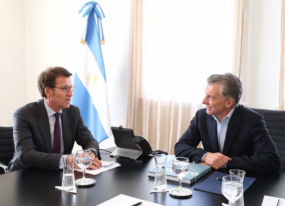 Feijóo y Macri en su encuentro en Buenos Aires.