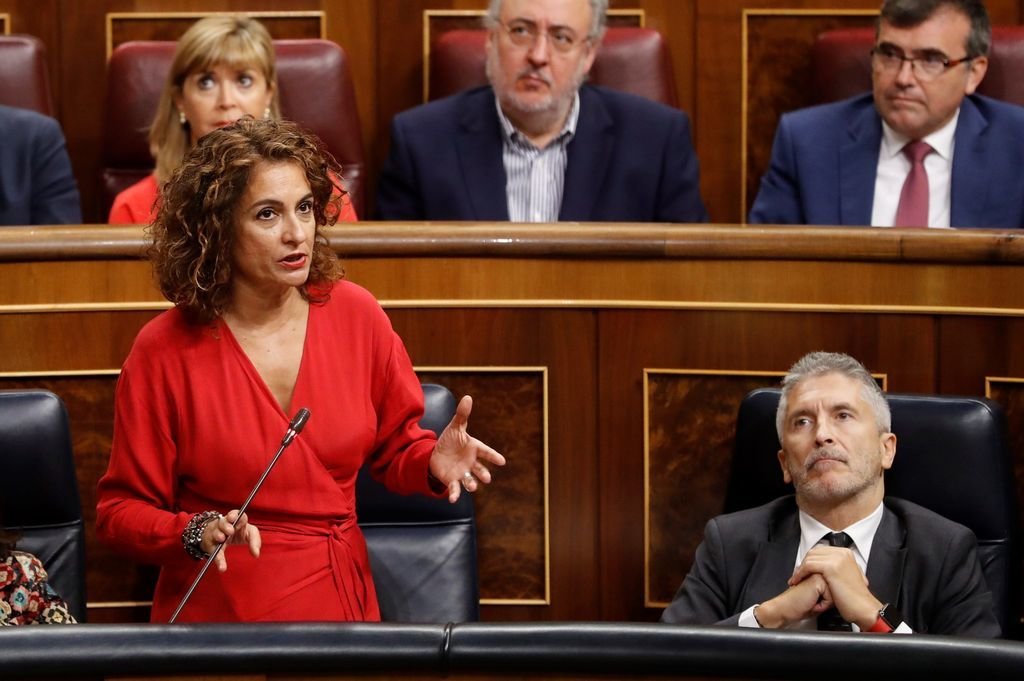 María Jesús Montero, titular del Ministerio de Hacienda, el pasado miércoles, en el Congreso.