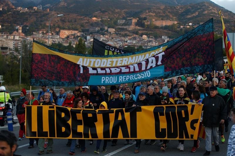 Simpatizantes independentistas inician desde Berga una de las &#34;Marchas por la libertad&#34;