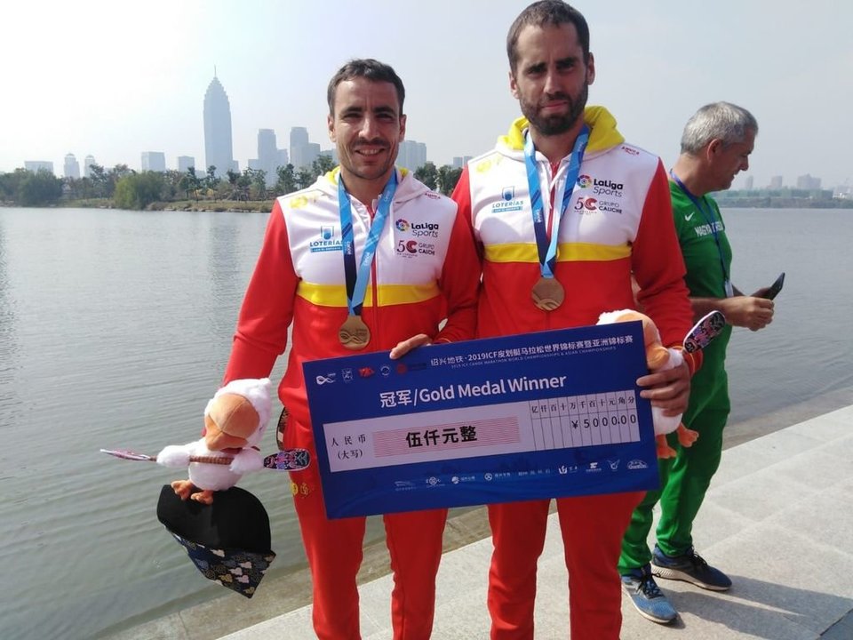 Tono Campos y Diego Romero, del Breogán de O Grove, se colgaron la medalla de oro en C2.