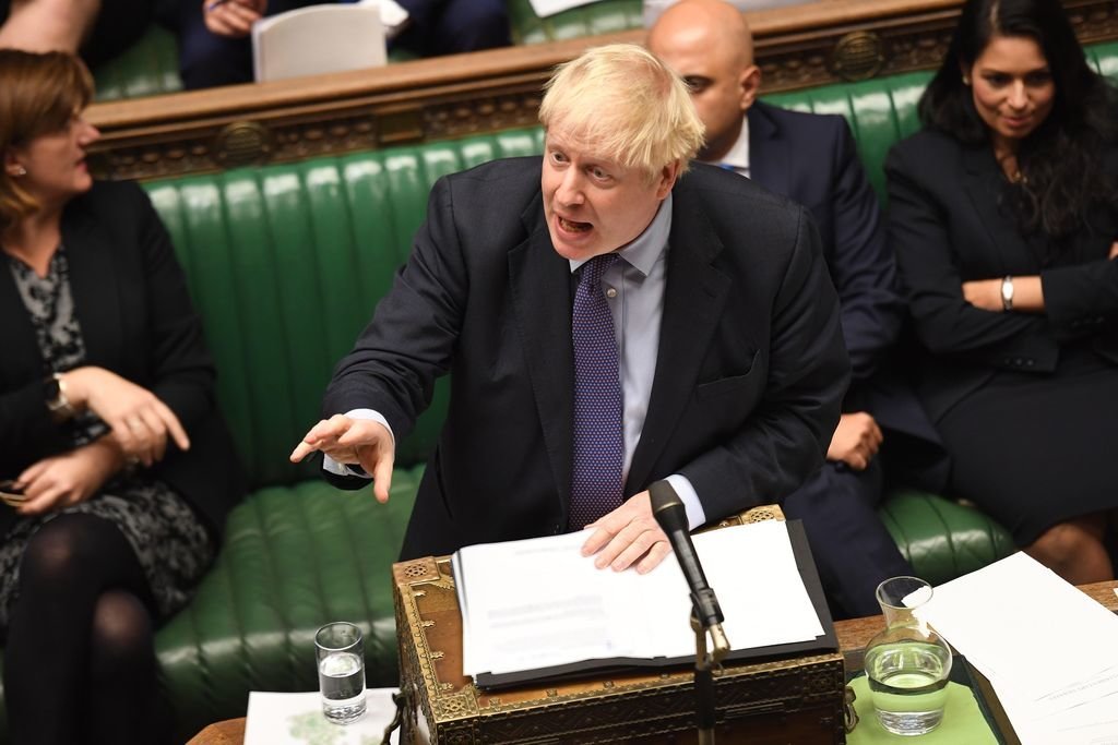 El primer ministro británico, el conservador Boris Johnson, en la sesión del Parlamento.