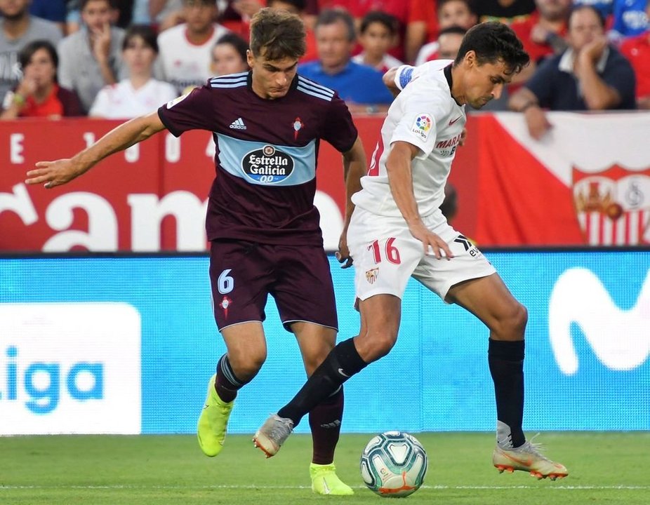Denis Suárez marcó el último gol del Celta en una jugada trenzada, el 30 de agosto ante el Sevilla.