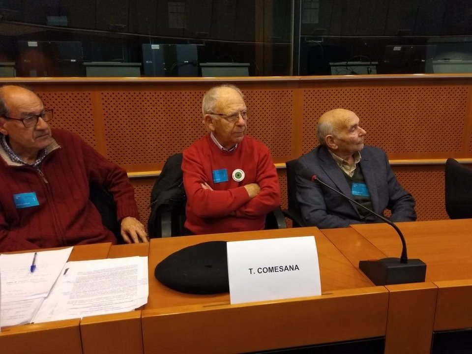 El vigués Telmo Comesaña, en la sesión en la sede del Parlamento europeo, ayer.