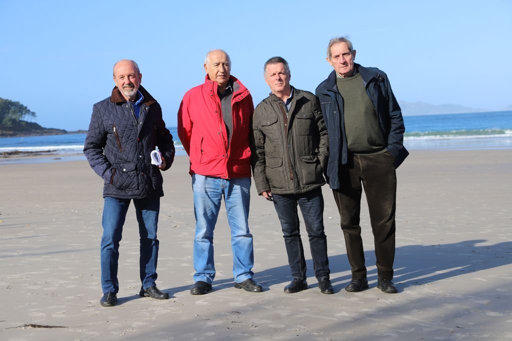 Ignacio Cuesta Zabala, Ángel Pereira Mosquera, Jose Antonio Rodríguez Marcote y Jose Antonio Prendes ayer en Patos