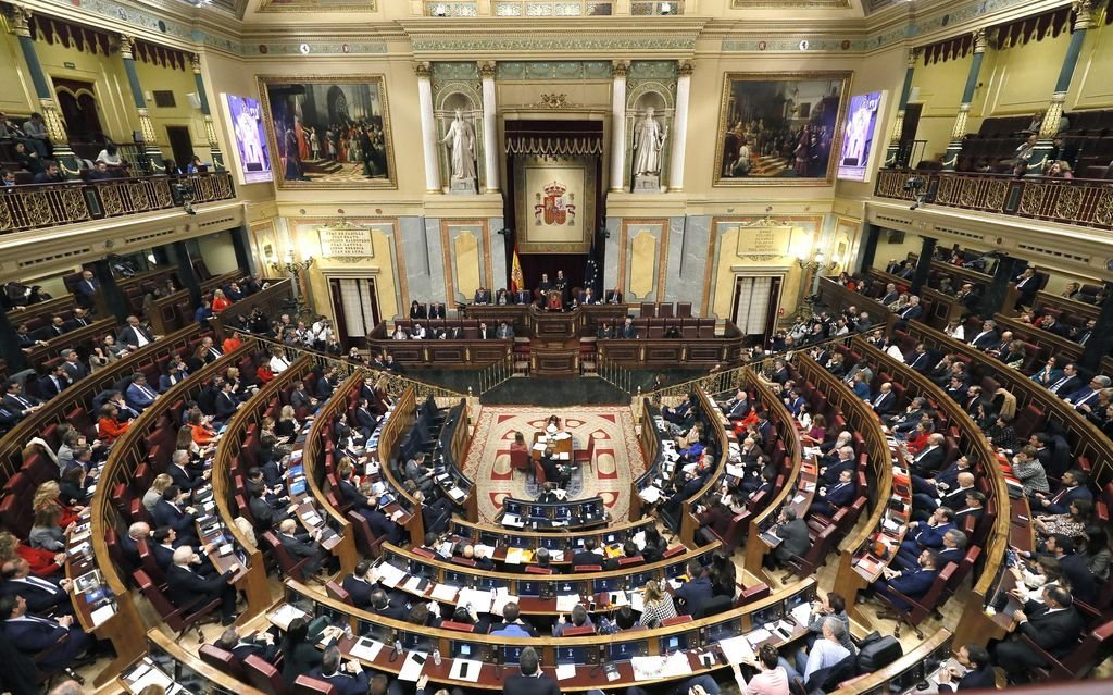 El Congreso de los Diputados, durante la sesión constituyente de la XIV Legislatura.