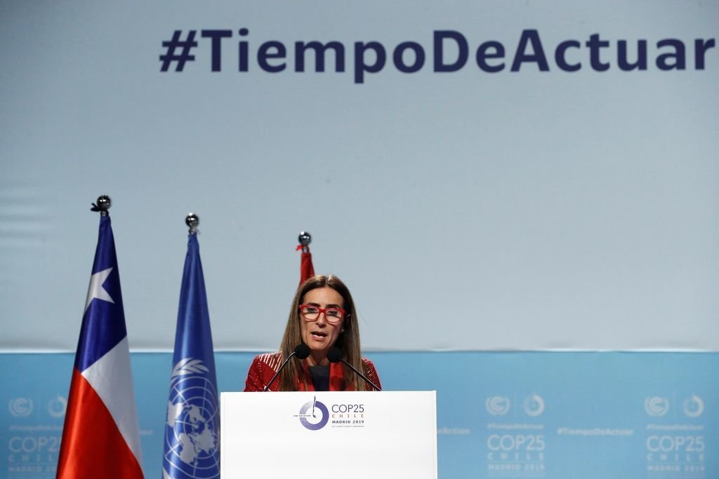 Carolina Schmidt, ministra chilena y presidenta de la COP25, explica las conclusiones finales.