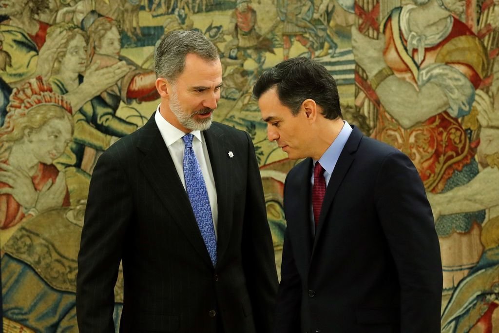 El Rey Felipe VI y Pedro Sánchez, ayer.