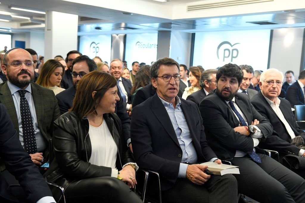 Feijóo, durante la reunión de la Junta Directiva del Partido Popular, en Madrid.