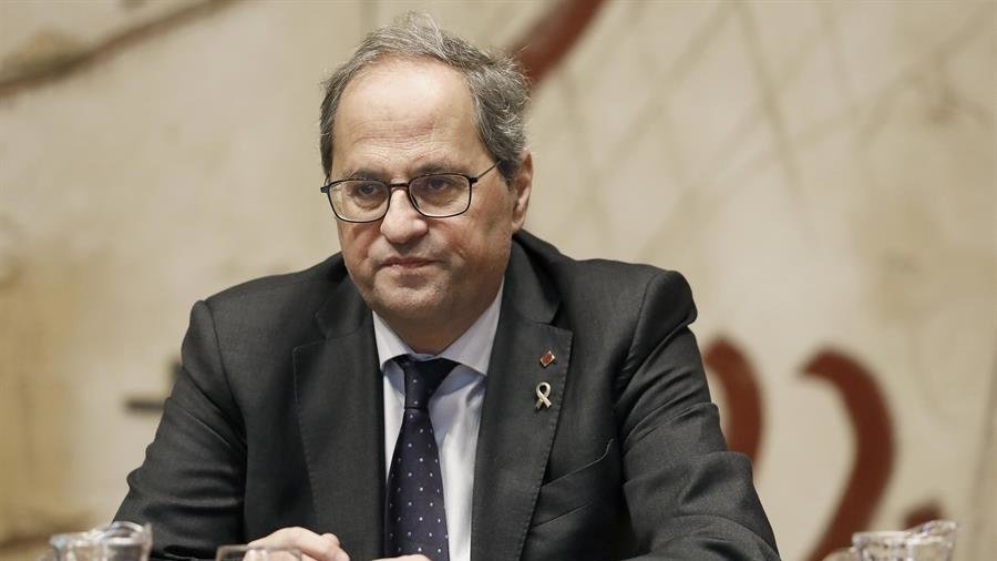 El presidente de la Generalitat, Quim Torra, preside la reunión semanal del Govern