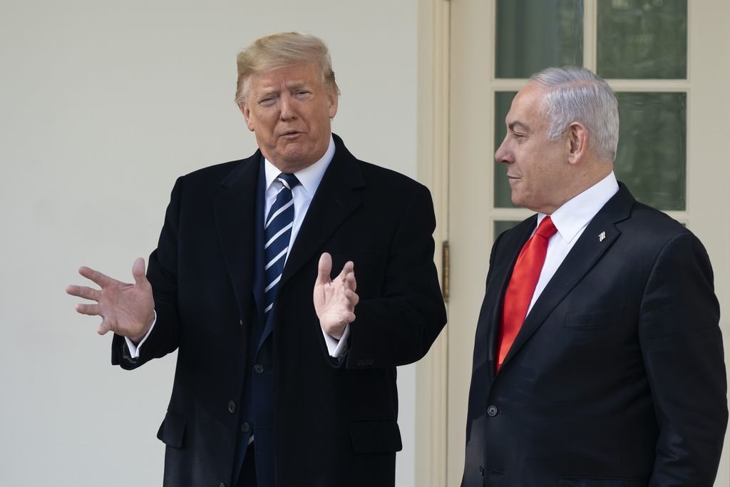 El presidente norteamericano Donald Trump con el primer ministro israelí Benjamin Netanyahu.