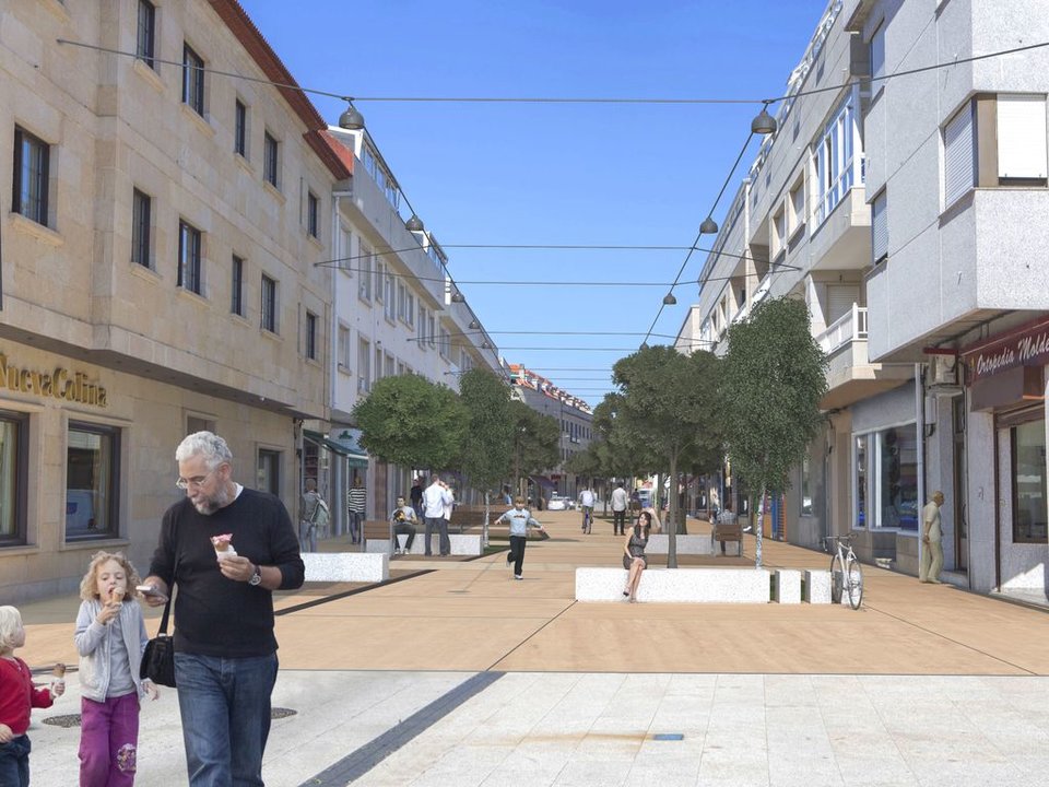 Así quedarán las calles peatonalizadas en el entorno de la plaza de O Seixo.