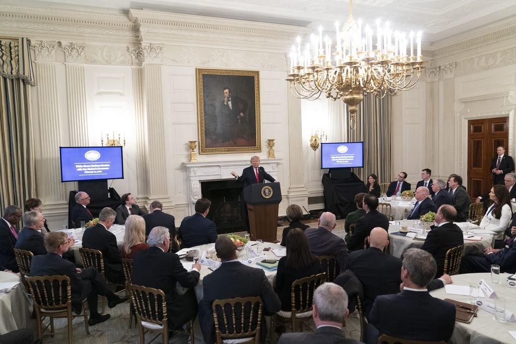 El presidente de EEUU, Donald Trump, durante un encuentro con los gobernadores en la Casa Blanca.