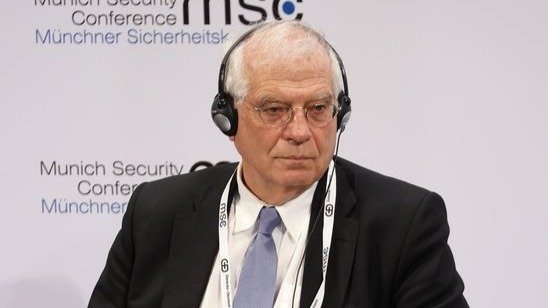 Josep Borrell, en el transcurso del debate en Múnich.