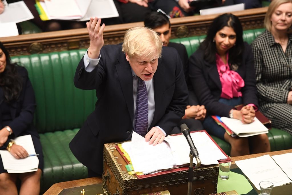 El primer ministro Boris Johnson, durante un debate en el Parlamento británico.
