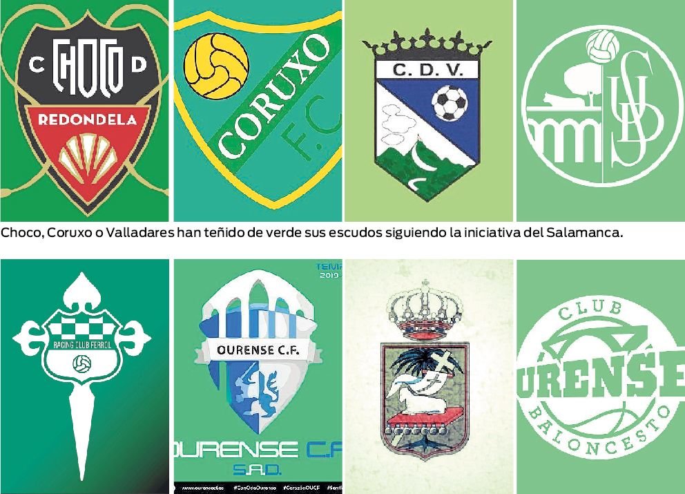 Otros clubes gallegos como Racing de Ferrol, Ourense C.F., Poio o COB se han unido a la campaña.