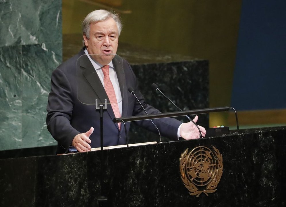 El portugués Antonio Guterres, en una intervención ante la Asamblea de la ONU, que preside