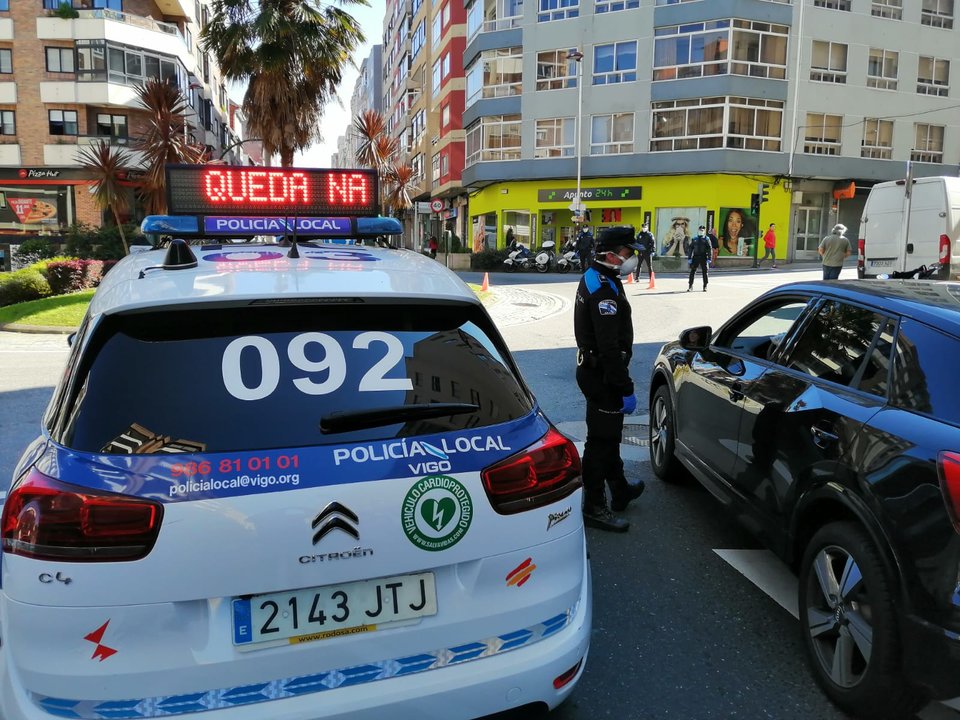 Control policial esta mañana en Vigo