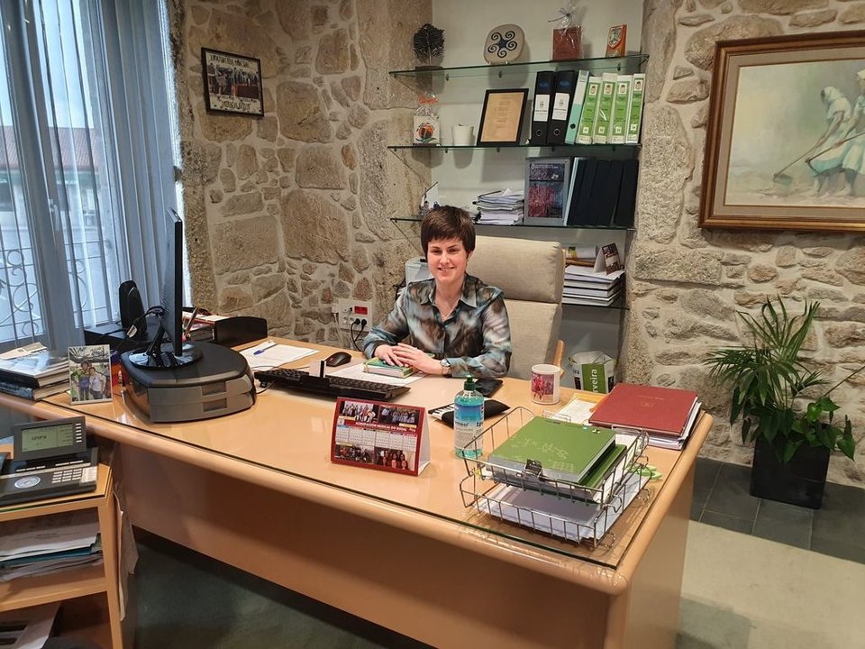 Ánxela Fernández trabaja desde el despacho de su casa todos los días.