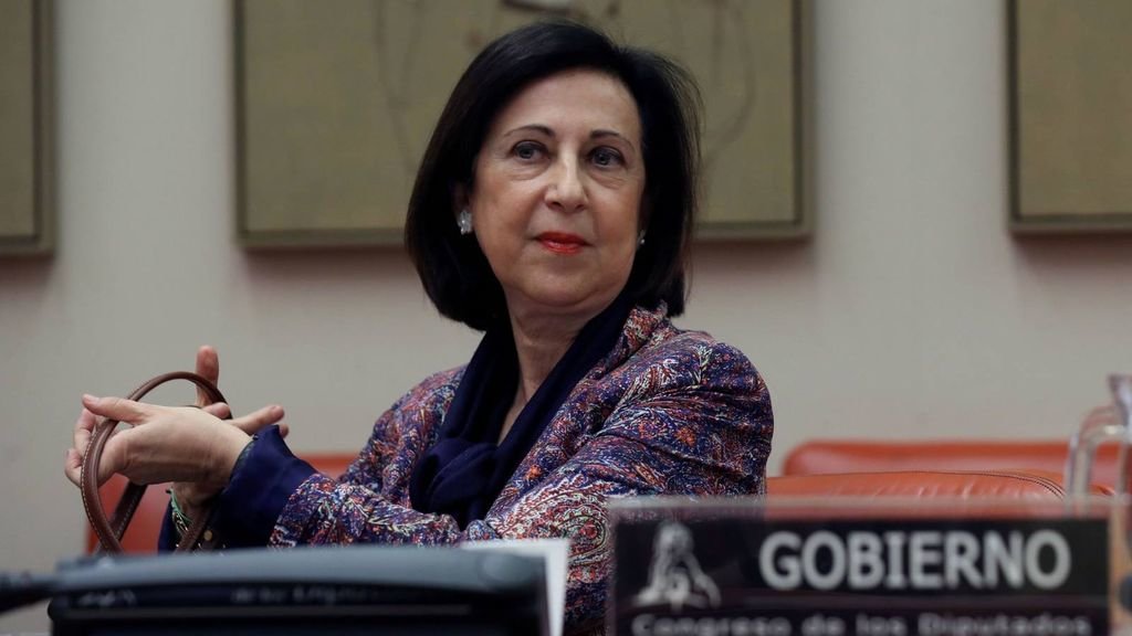La ministra de Defensa, Margarita Robles, durante su comparecencia en la Comisión de Defensa.