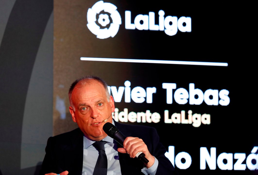 El presidente de la La Liga Española, Javier Tebas.
