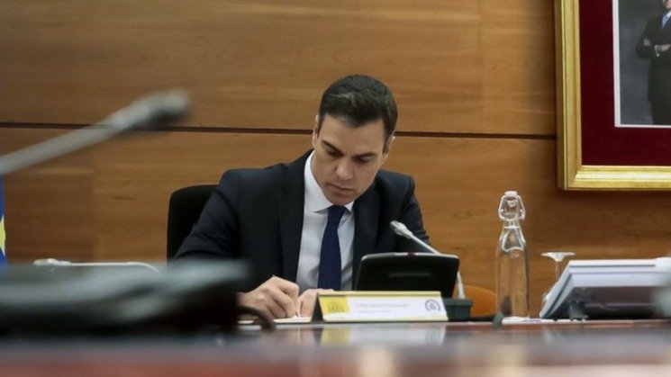 El presidente Pedro Sánchez, en el Consejo de Ministros de ayer.