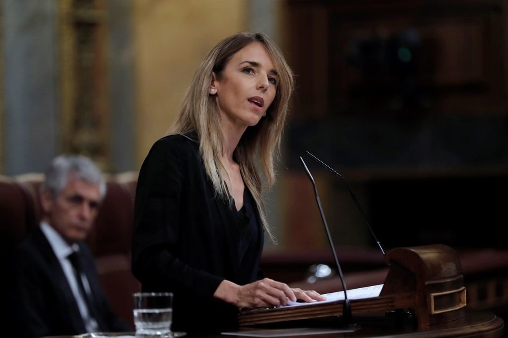 Cayetana Álvarez de Toledo, durante lsu intervención en el pleno del Congreso del miércoles.
