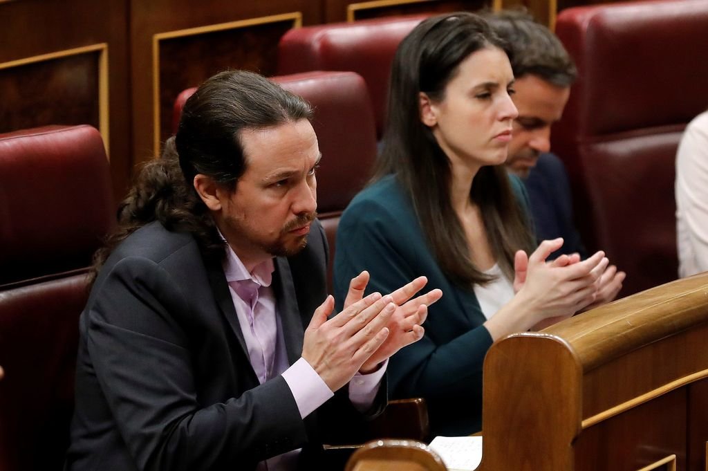 Iglesias y Montero, en una sesión plenaria del Congreso el pasado enero.