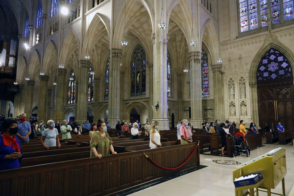 Misa dominical de ayer en la catedral neoyorkina de San Patricio.