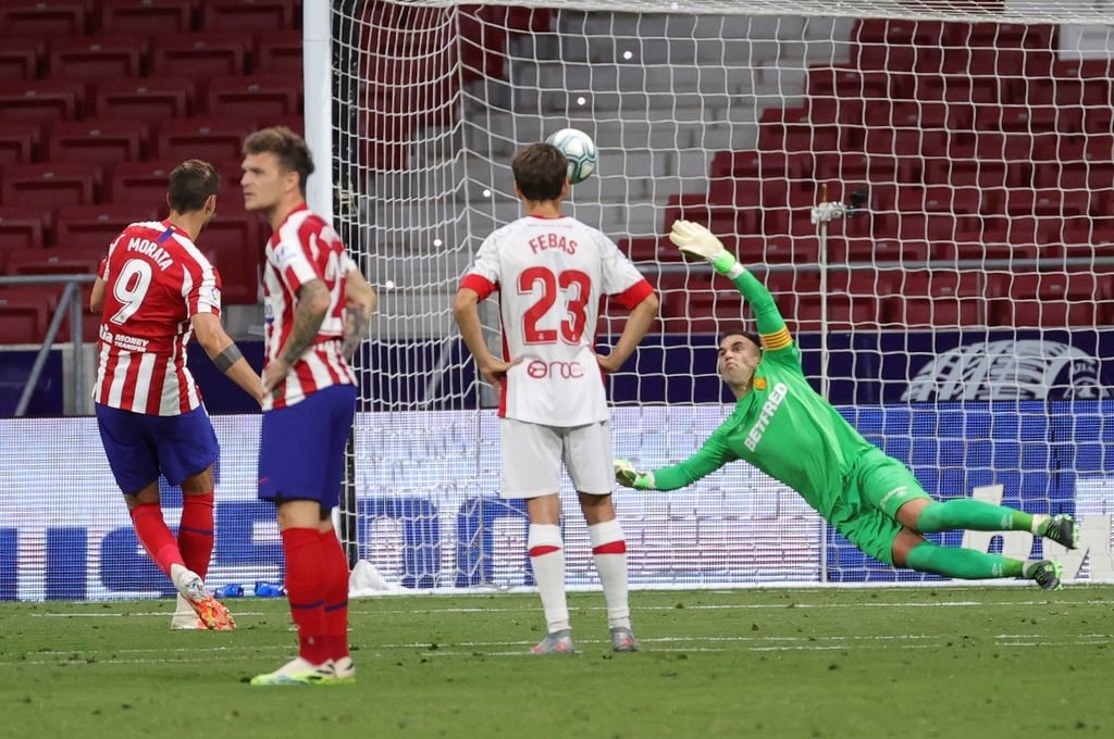 Morata falló el primer lanzamiento ante Reina, pero repitió y anotó el 1-0 en el Wanda Metropolitano.