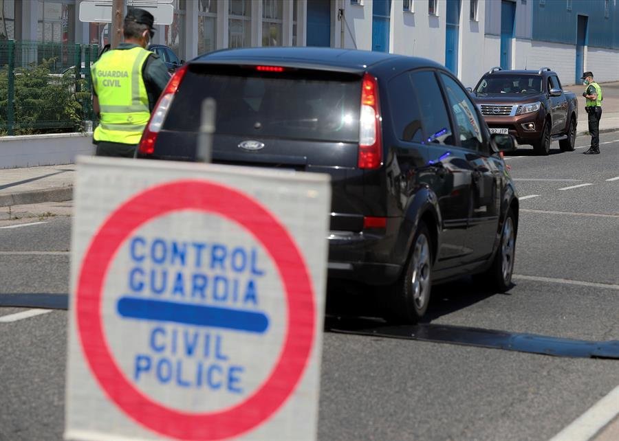 Control de la Guardia Civil en Burela en Lugo
