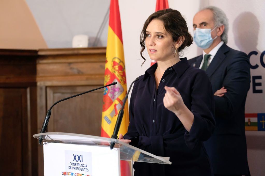 La presidenta de la Comunidad de Madrid, Isabel Diaz Ayuso, ayer en la Conferencia de Presidentes.