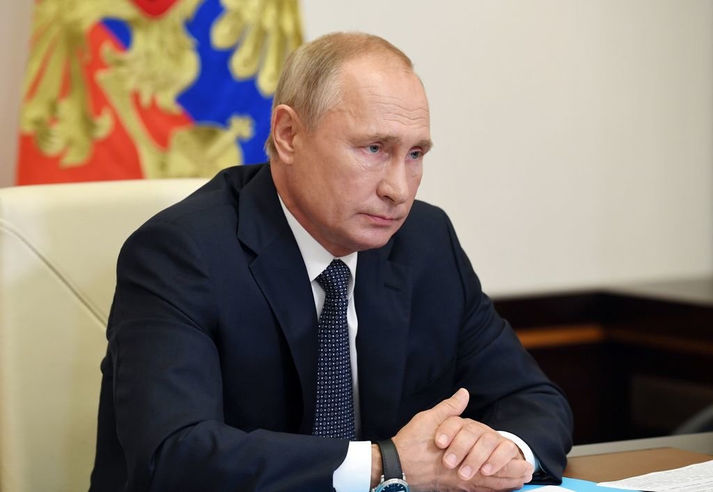 El presidente de Rusia, Vladimir Putin, en la comparecencia de ayer anunciando la primera vacuna contra el covid-19.