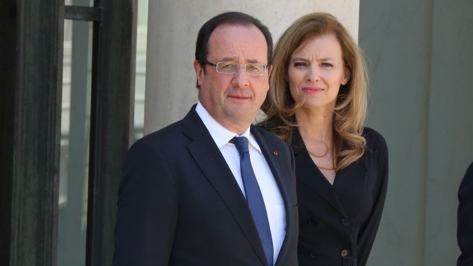 François Hollande y Valérie Trierweiler.