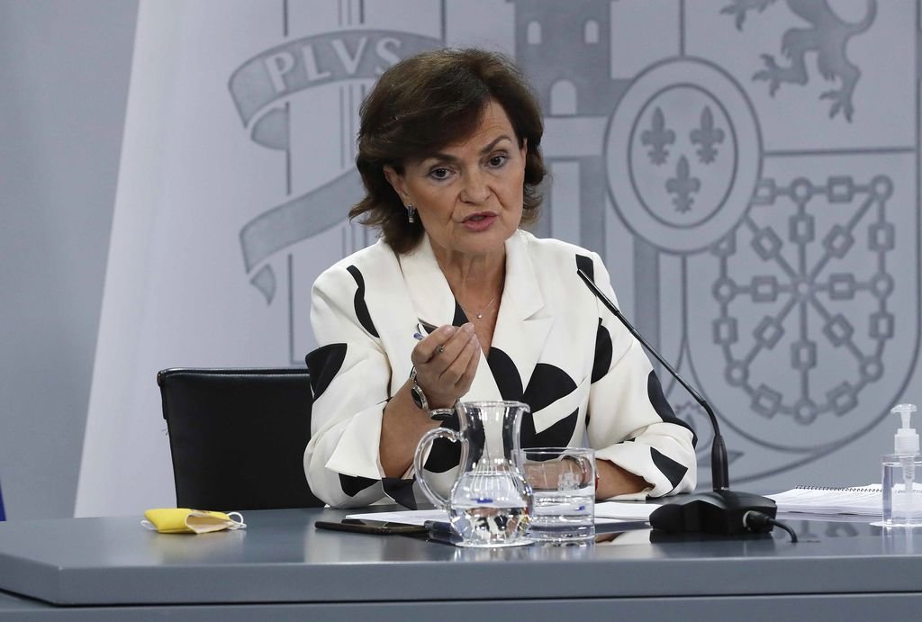 La Vicepresidenta, Ministra de Relaciones con las Cortes y Memoria Democrática Carmen Calvo.