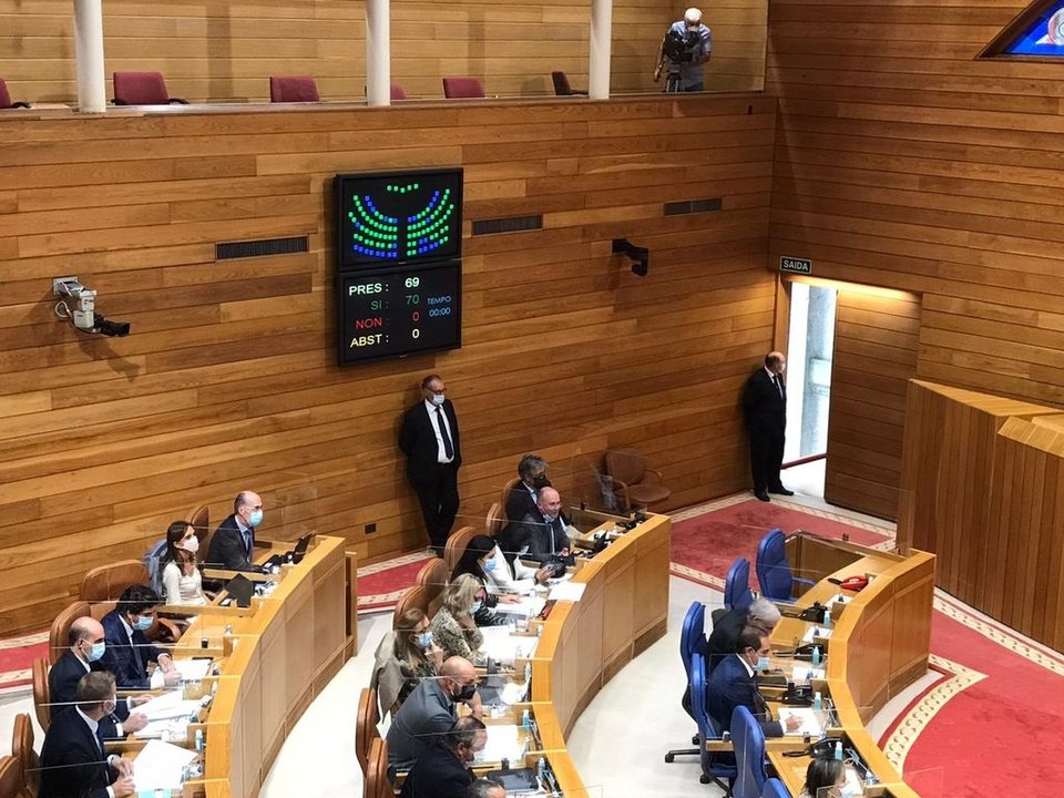 Vista general del Parlamento autonómico, durante la sesión plenaria.