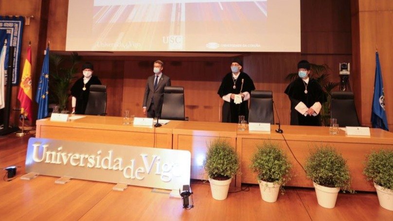Vigo acogió la apertura del curso universitario de Galicia con la presencia de los tres rectores y el presidente de la Xunta, Alberto Núñez Feijóo.
